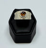 Sterling Silver Wide Band Garnet Ring