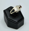 Sterling Silver Wide Band Garnet Ring