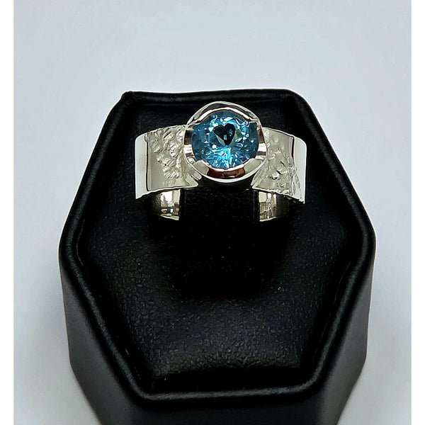 Textured Blue Topaz Statement Ring