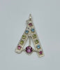 Geometric Multi-Gem Tri-Bar Pendant
