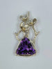 Two-Tone Botanical Amethyst Branch Pendant