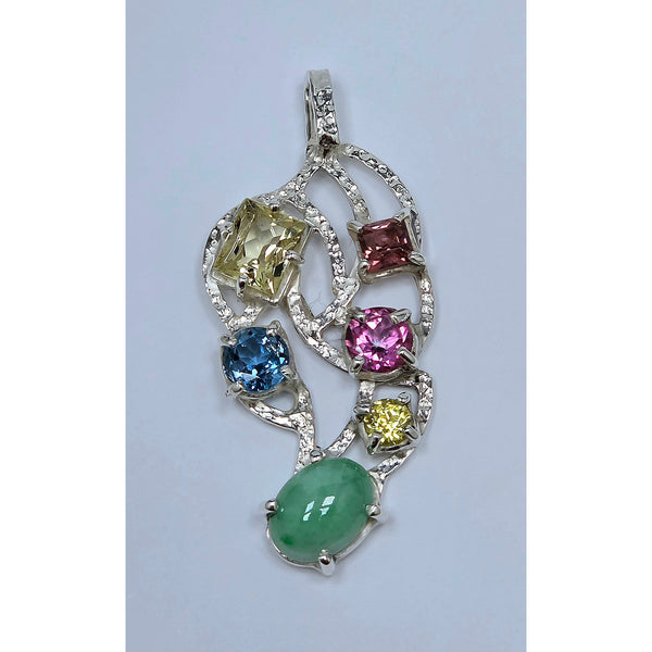 Multi-Gem Openwork Pendant