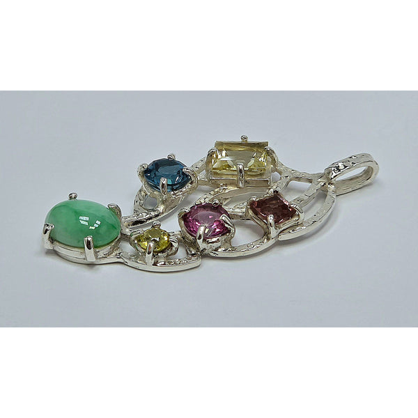 Multi-Gem Openwork Pendant