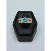High-Polish Linear Blue Topaz Statement Ring