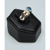 High-Polish Linear Blue Topaz Statement Ring