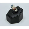 High-Polish Linear Blue Topaz Statement Ring