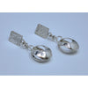 Textured Sterling Silver Interlocking Hoop Earrings – 3D Curved Ring Studs