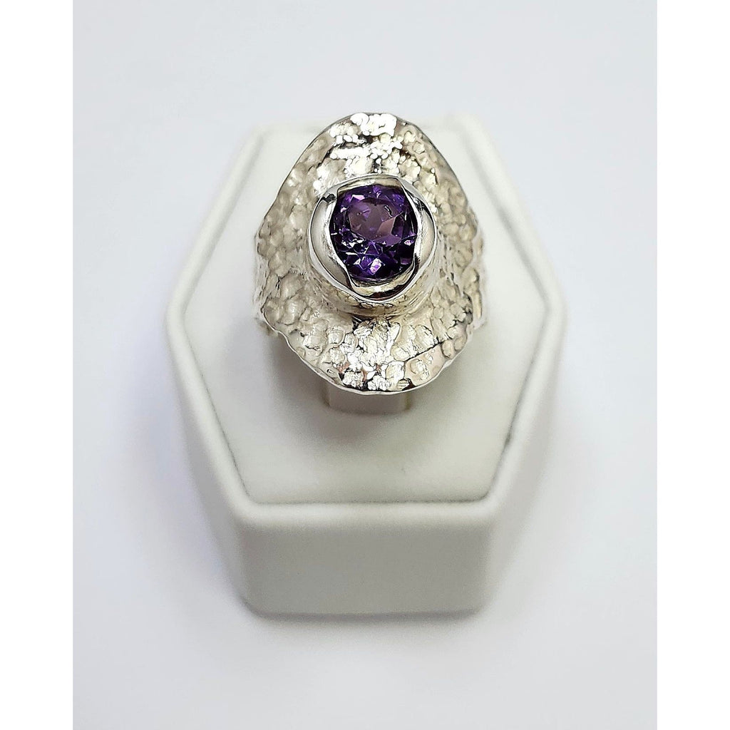 Amethyst Mildly textured Ring