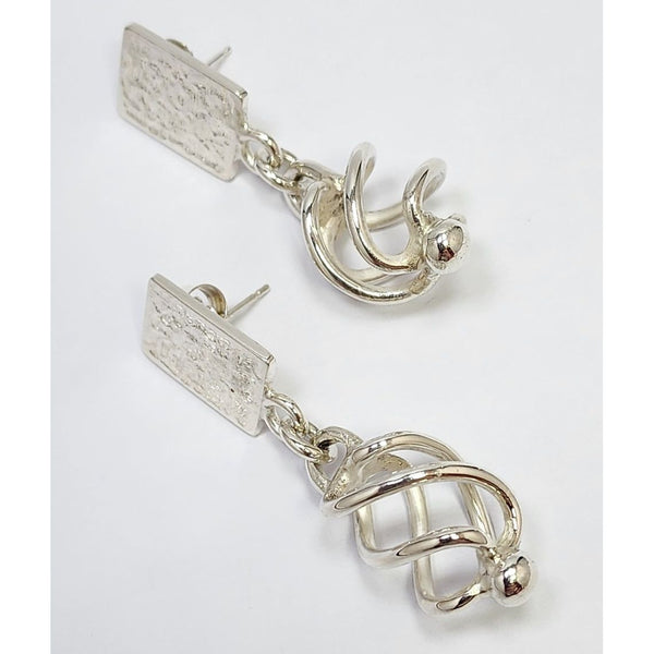 "Swirled Sterling" Earrings