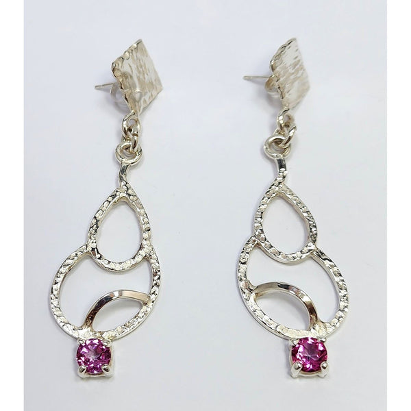 "Drops of Pink Topaz" Earrings