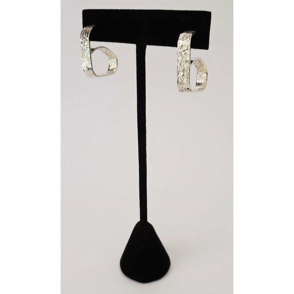 Half hooped Sterling Silver Earrings
