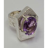 Elongated Pentagon Amethyst Ring