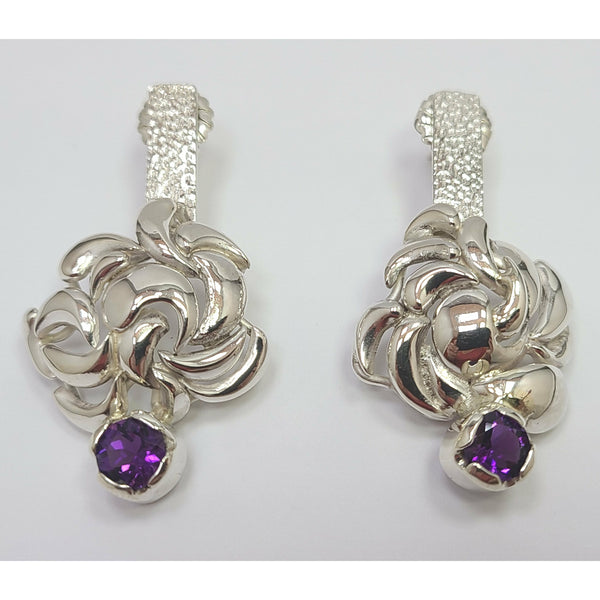 Twisted Amethyst Earrings