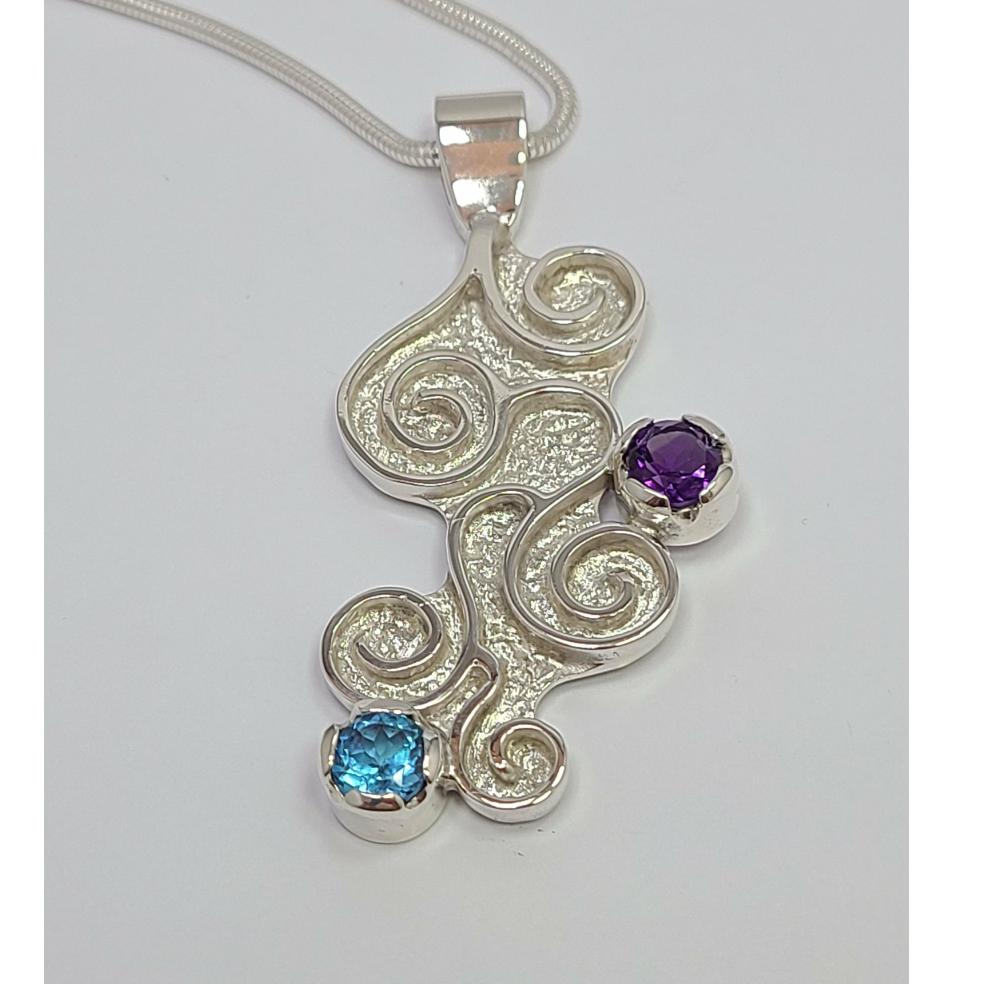 "Amidst Silver Swirls" Pendant