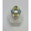 Dual Peridot and Blue Topaz Ring