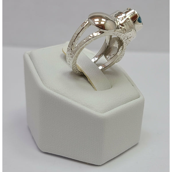 Blue Topaz high polish split band Ring