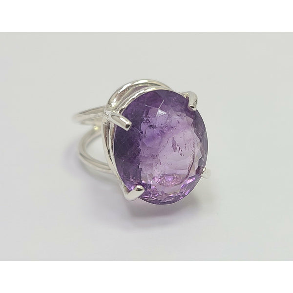 Large Amethyst split band Ring