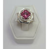 Pink Topaz a top high polish and texture Ring