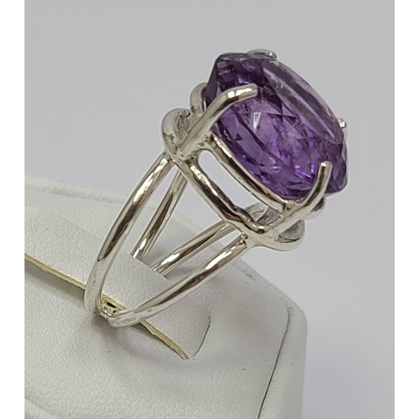 Large Amethyst split band Ring