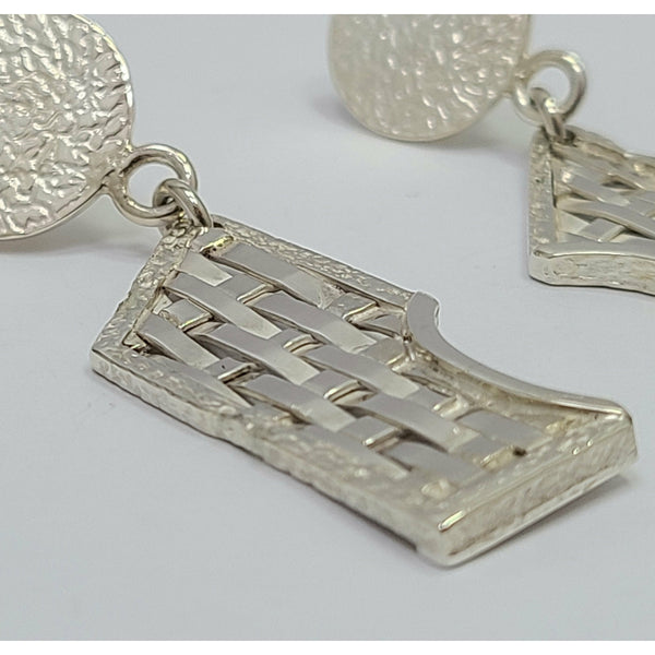 Woven Sterling Silver Earrings