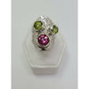 Dual Peridot and Pink Topaz Ring