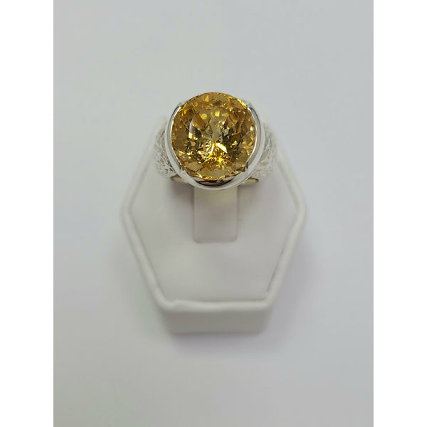 Citrine mildly textured band Ring