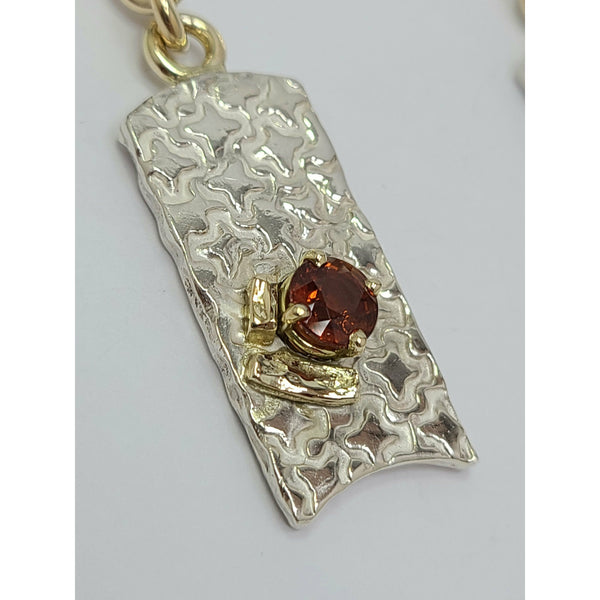 Stamped Star Spessartine Earrings