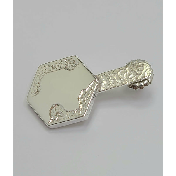 Small Hexagon Sterling Silver Earrings
