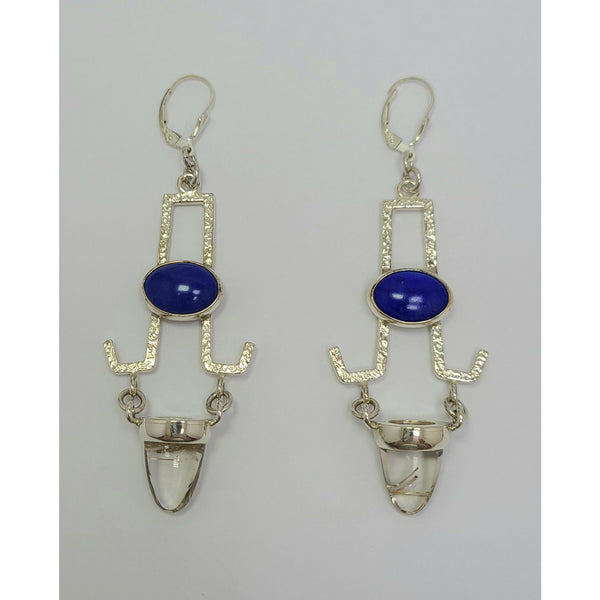 Lapis and Quartz Earrings