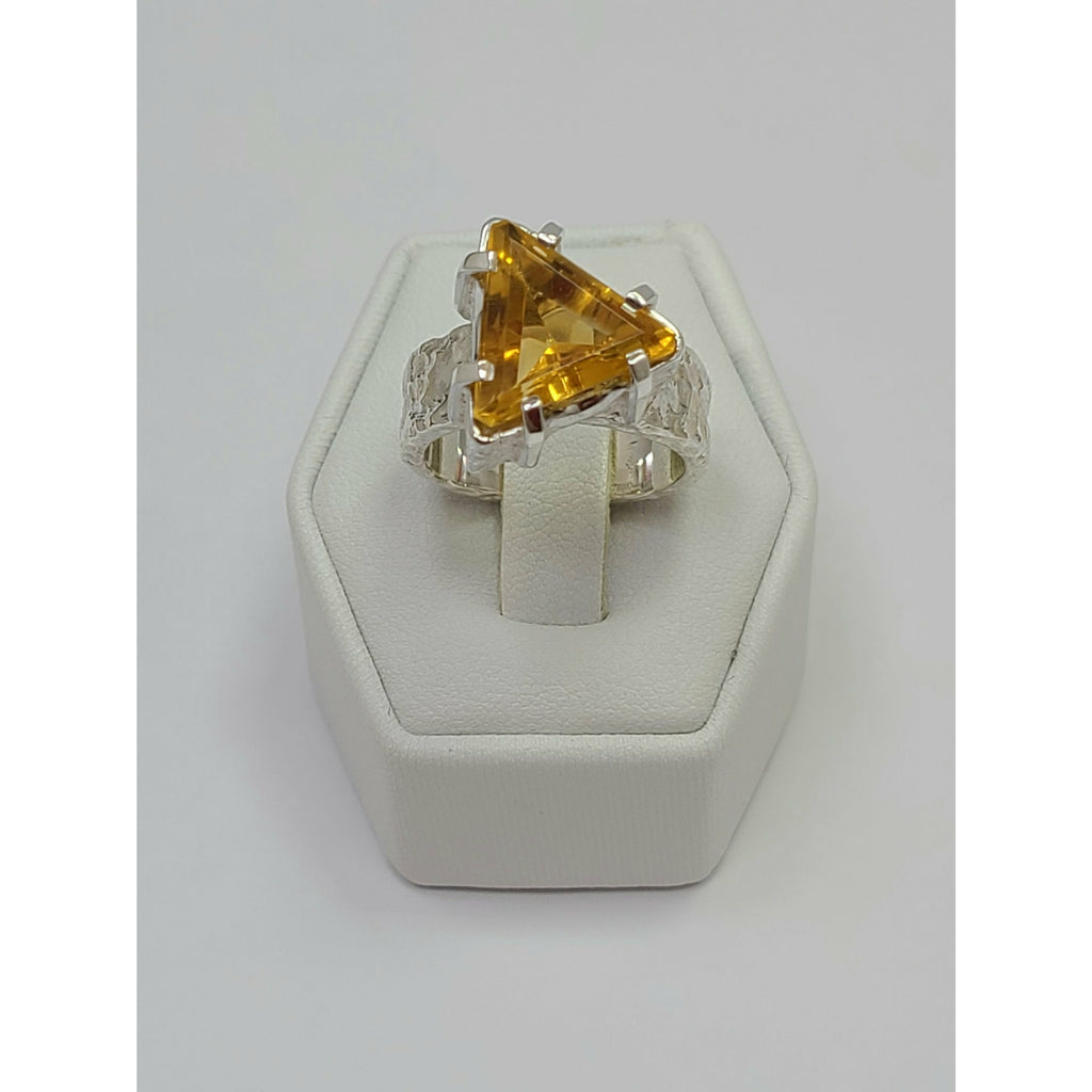 Triangular Citrine Ring