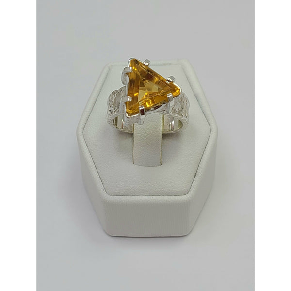 Triangular Citrine Ring