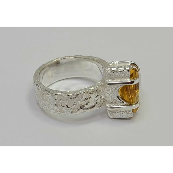 Triangular Citrine Ring