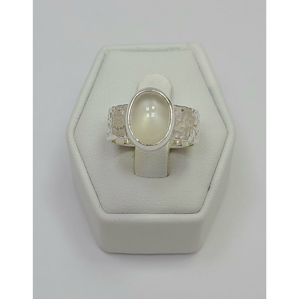 Moonstone mildly textured Ring