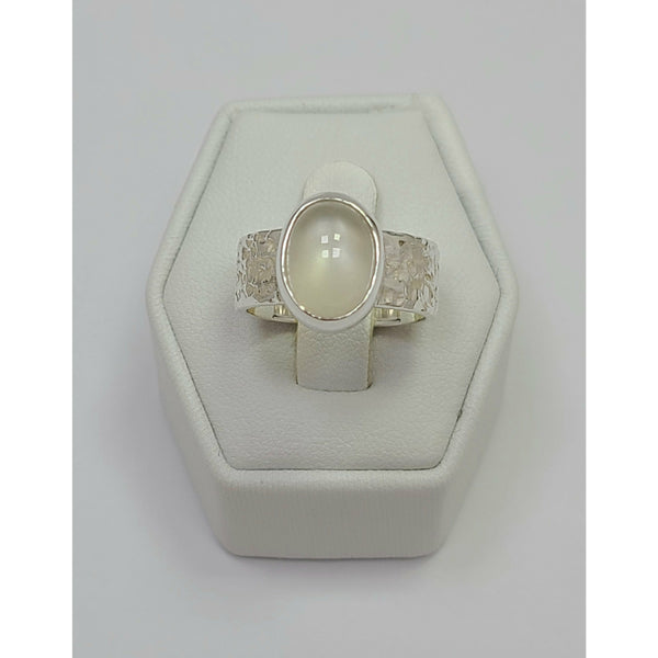 Moonstone mildly textured Ring