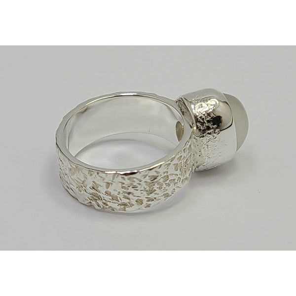 Moonstone mildly textured Ring