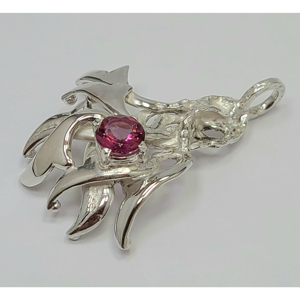 "Pink Topaz Wings" Pendant