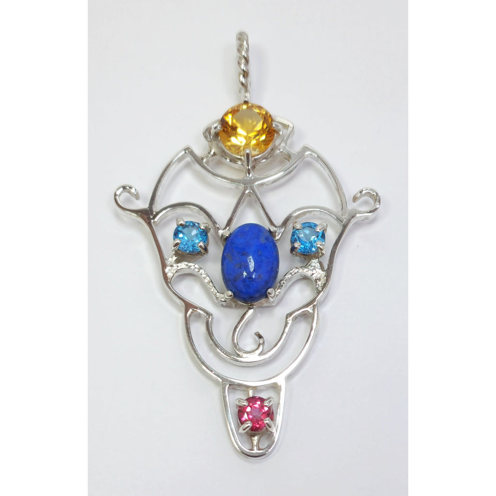 "Faced with Lapis" Pendant