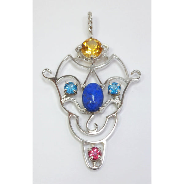 "Faced with Lapis" Pendant