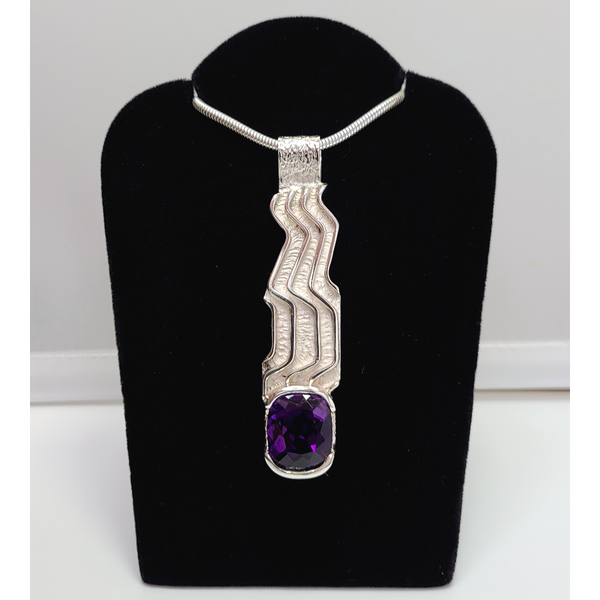 Elongated Amethyst Pendant