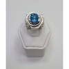Blue Topaz wrapped in Sterling Silver Ring