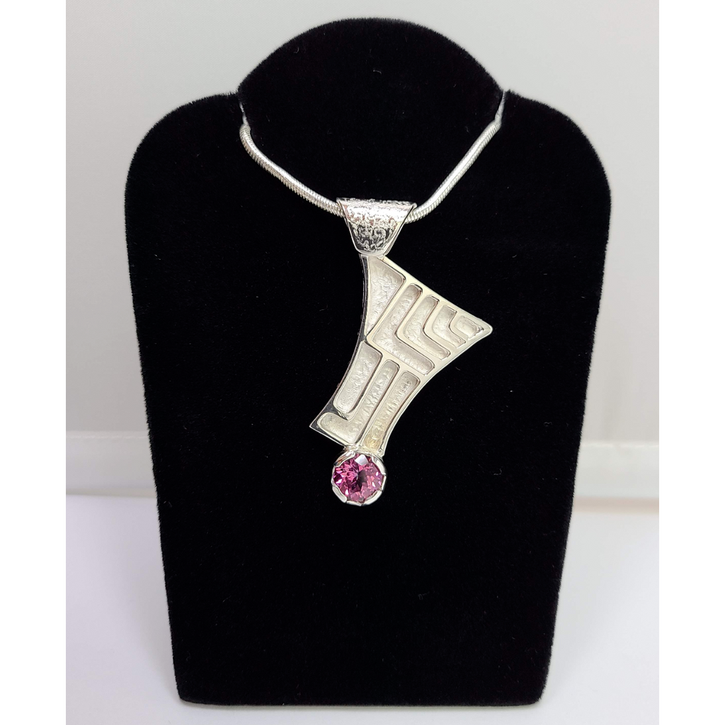 "Hanging by a Thread" Pink Topaz Pendant
