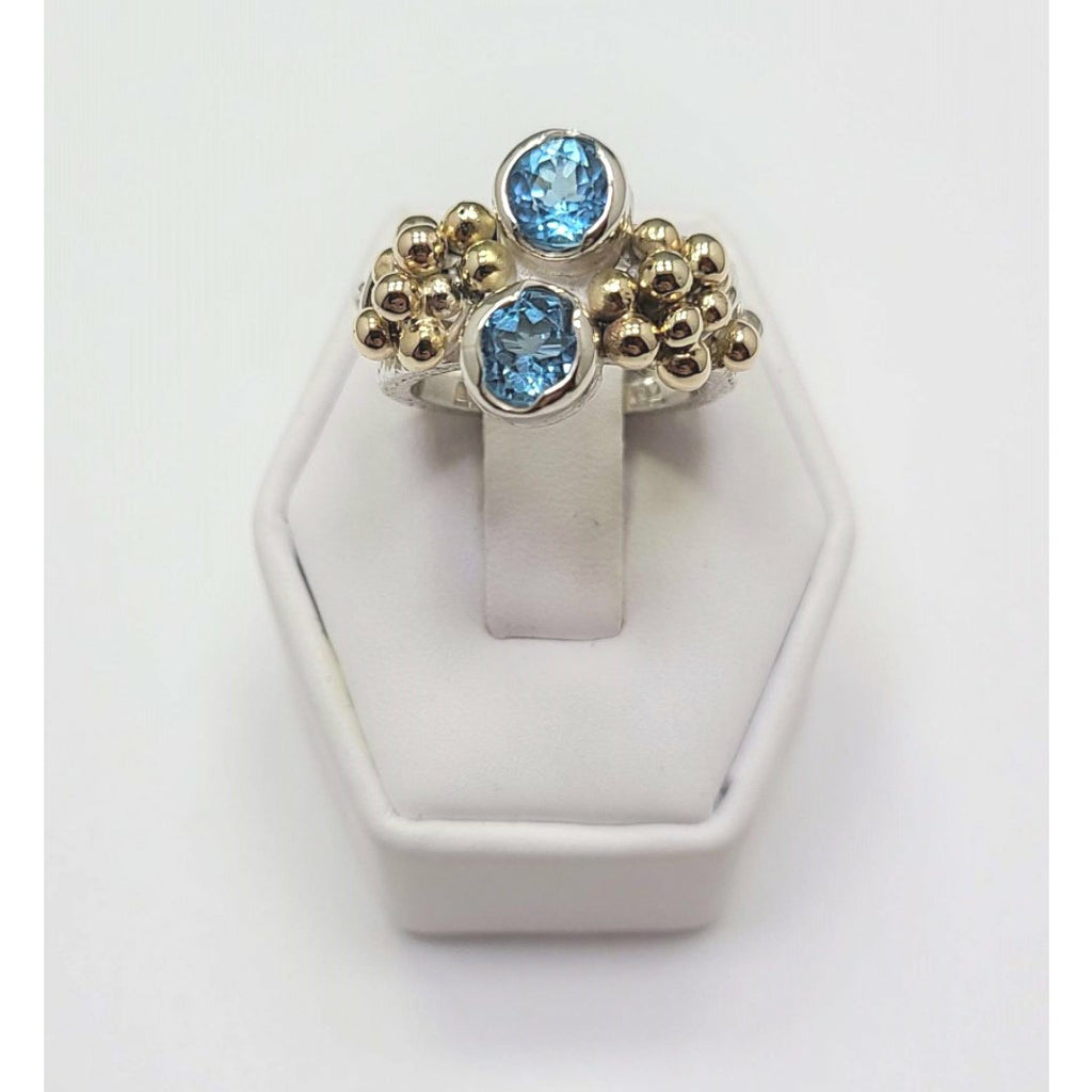 Blue Topaz and Gold Ring