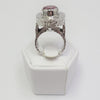 Pink Topaz sitting on textured circle Ring
