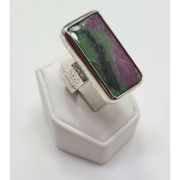 Rectangular Ruby Zoisite Ring