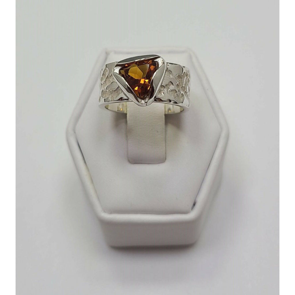 Triangular Citrine Ring