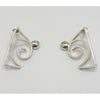 Halved Triangle Sterling Silver Earrings
