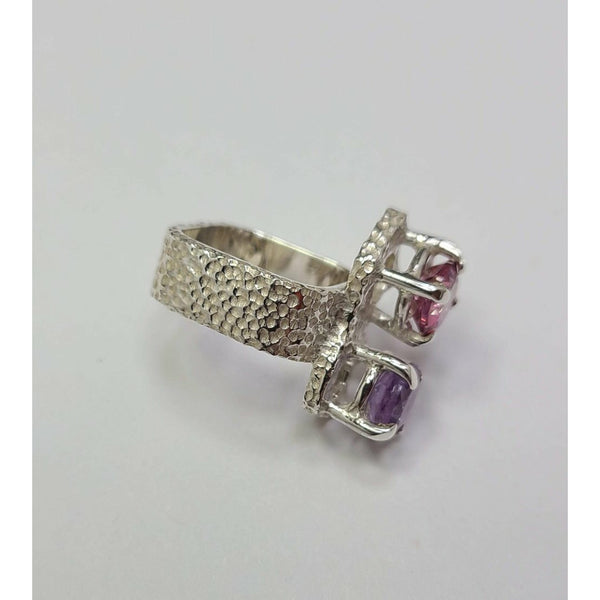 Amethyst and Pink Topaz Ring